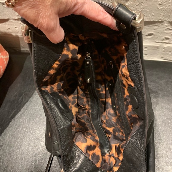 B. Makowsky Black Leather Hobo/Shoulder Bag - Picture 6 of 15